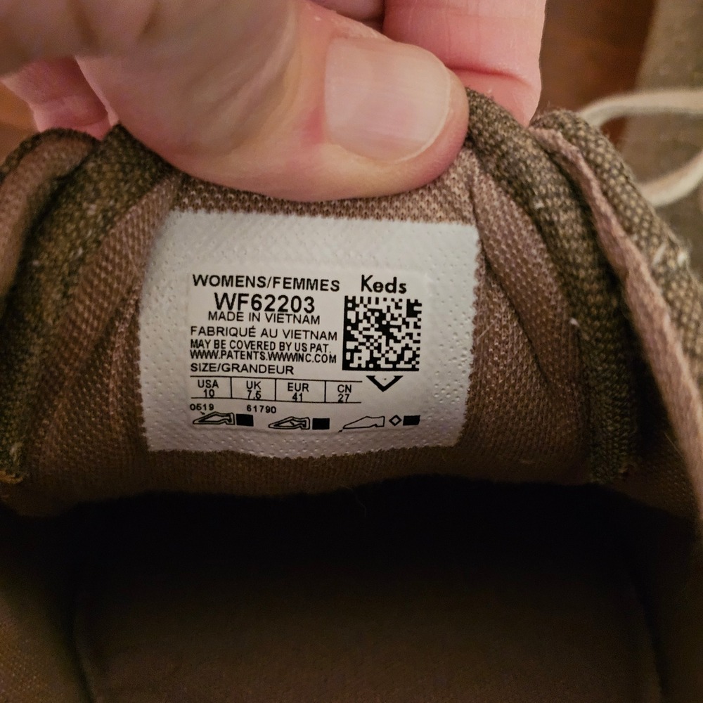 Keds Jump Kick Olive Green Canvas Sneakers Dream Foam Memory WF62203 Womens 10 - Picture 3 of 11